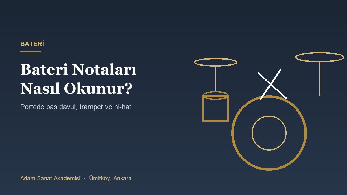 Bateri notası yazılmış porteyi gösteren illüstrasyon