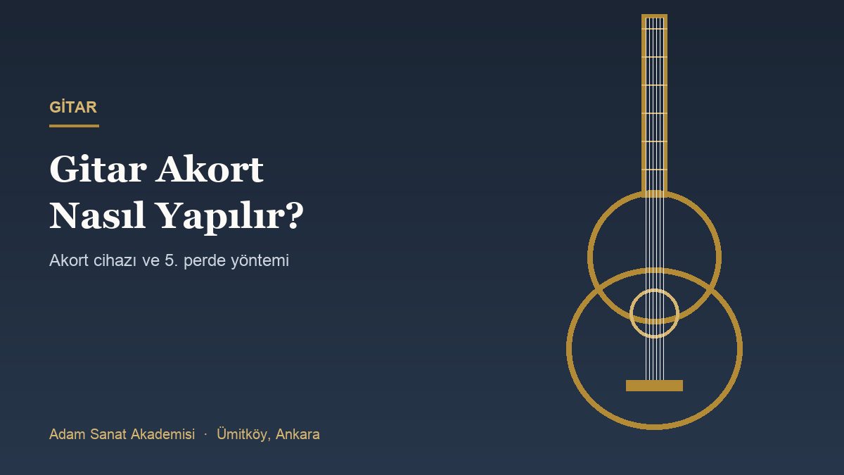 Gitar burguları ve akort cihazı göstergesini anlatan illüstrasyon